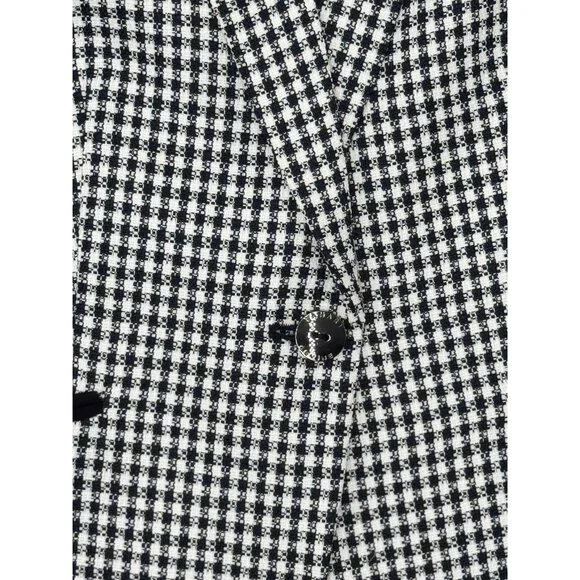 Tahari Size S Woman Arthur S. Levine Womens Black & White Houndstooth Blazer - Picture 9 of 9